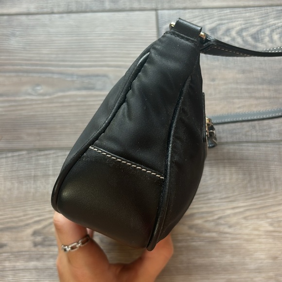 Coach Signature Sufflette Black Cloth Handbag - Picture 7 of 12